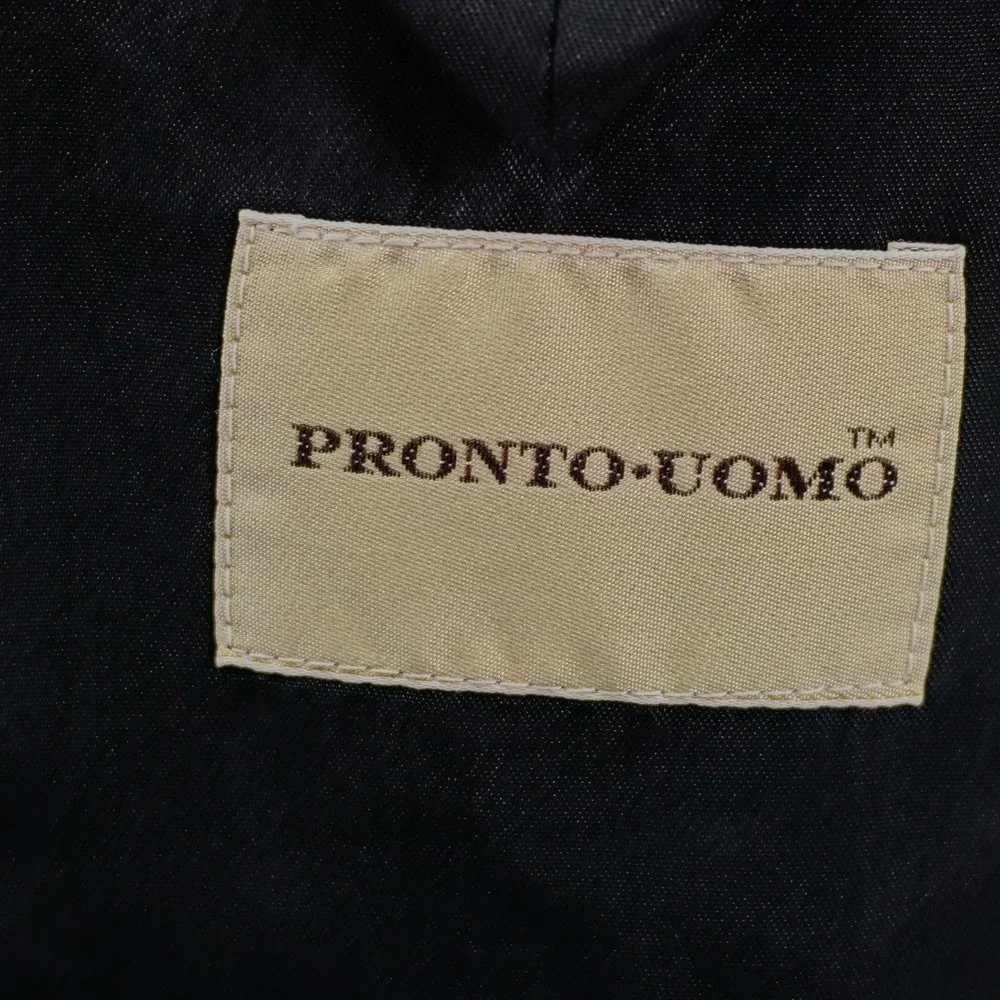Pronto‎ Uomo Wool Charcoal Gray / Black Blazer 46R / Slim Fit 48R